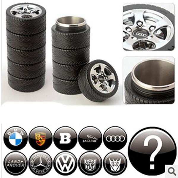 Buy 304 Stainless Steel Tyre Shaped Travel Coffee Mugs at wholesale prices
