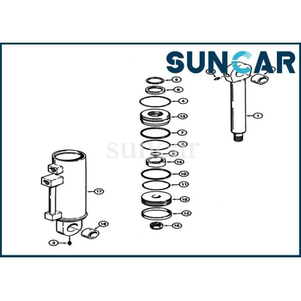 S300163 Loader Auxiliary Cylinder Repair Oil Seal Kit Fits 621, 721 Case Wheel