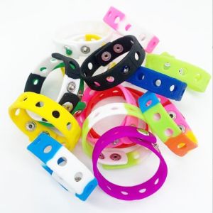 Personalized Silicone Rubber Wristband Bracelet with Holes Customizable and