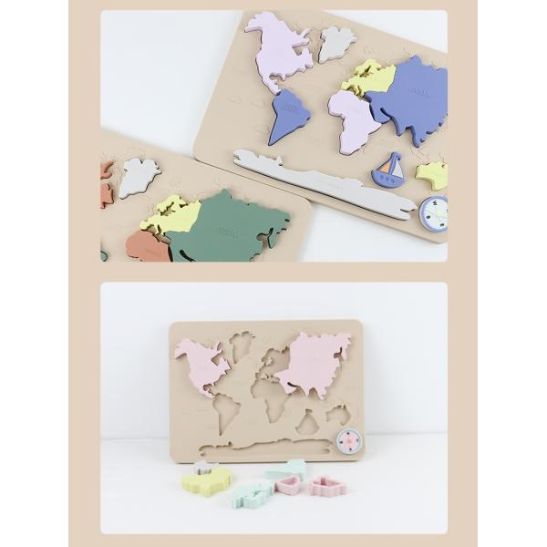 World Map Continents And Ocean Silicone Puzzle Baby Gift Montessori Educational