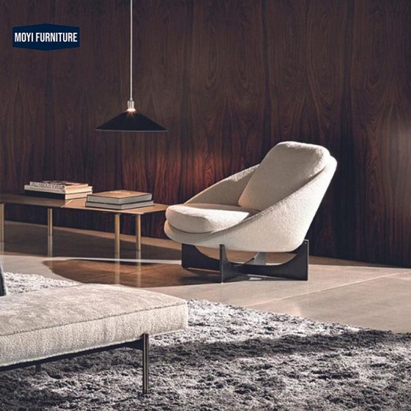 Arm Chair Modern Linen Fabric Single Italian Living Room Sofa Chair Leisure Chair Light Luxury Hotel Room Comfort Style