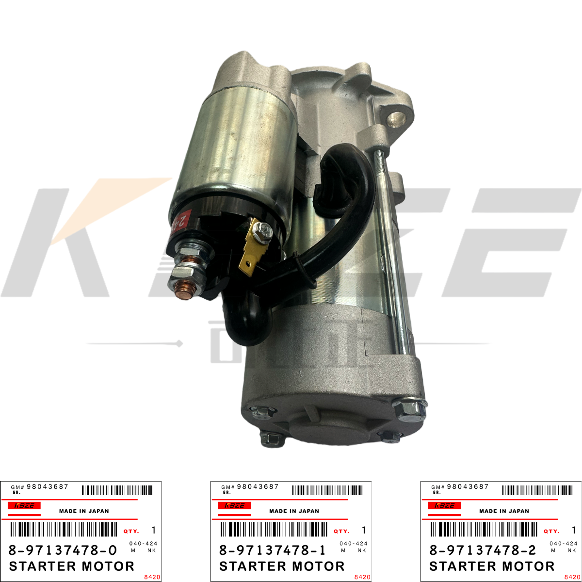 KBZE 8-97137478-2 ISUZU 4JB1 ENGINE 8-97137478-1 STARTER MOTOR ASSY 24V 11T 3