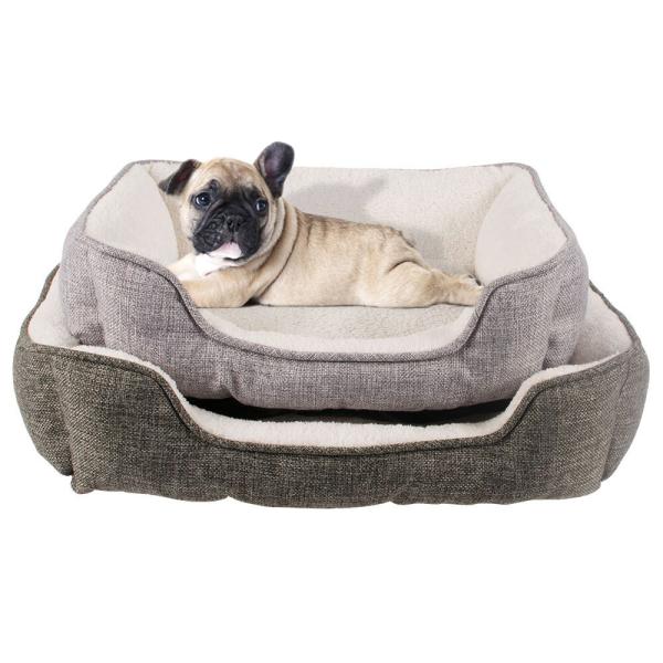 Buy Linen Plush Pet Bed Cushion Luxury Modern Pet Dog Bed Bite Resistance at wholesale prices
