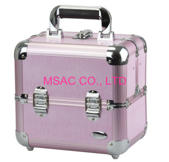 Portable Aluminium Beauty Case Light Weight 4MM MDF With Purple Leather Panel
