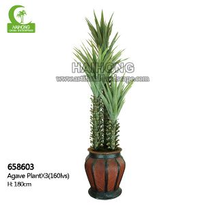 China Anti UV Artificial Succulent Plant Landscaping Tropical Fiber Agave on sale