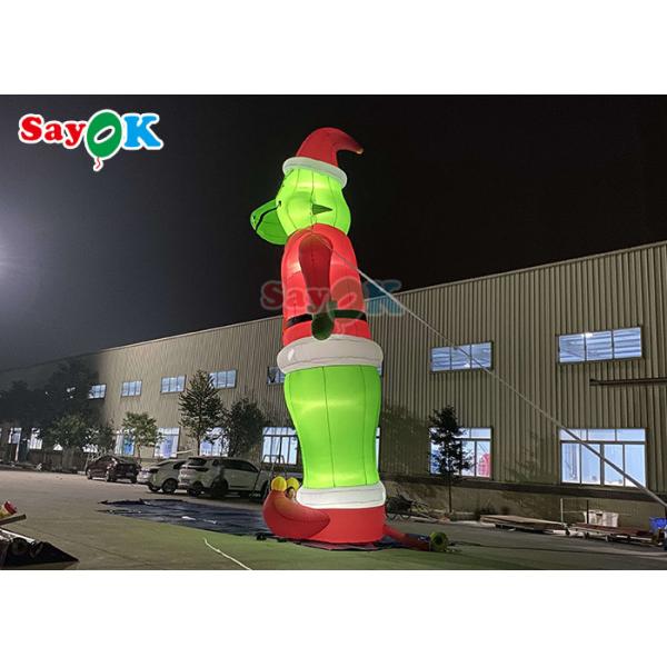 Custom Inflatable Cartoon Characters Inflable Grinch Balloon Santa Christmas For Decoration