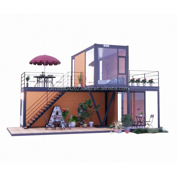 50/75/100mm Wave Sandwich Panel Wall 20 Feet Portable Shipping Container Clothing Store Prefab Mobile Shop Pop-up Retail Store