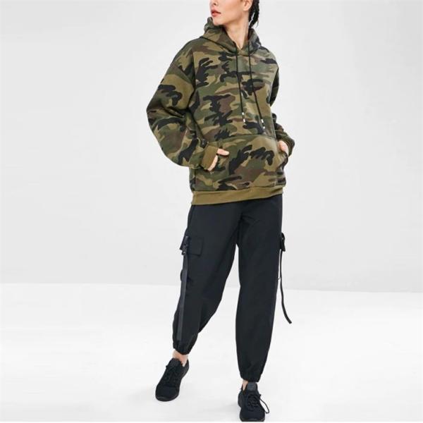 Camouflage Camo Sports Mens Oversized Pullover Hoodie Custom Anti - Wrinkle