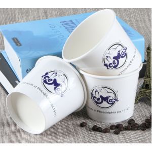 White Branded Ice Cream Cups Biodegradable Hot Soup Cups For Wedding / Party