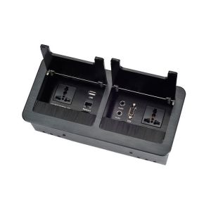 Rectangle Desk Power Outlet Aluminum Brush Convenient Installation