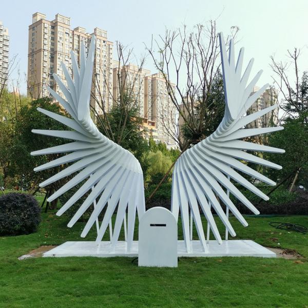 Buy Human Body Induction Wing Sculpture Stainless Steel With LED Light at wholesale prices