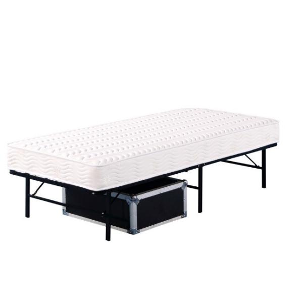 Modern Design Style Black Folding Metal Bed with Mattress Portable and