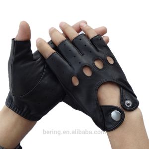 High quality genuine leather driving gloves half finger leather gloves