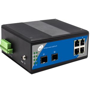 Managed Ring Loop SFP Fiber Switch 2 Gigabit SFP Slots + 4 Gigabit Ethernet