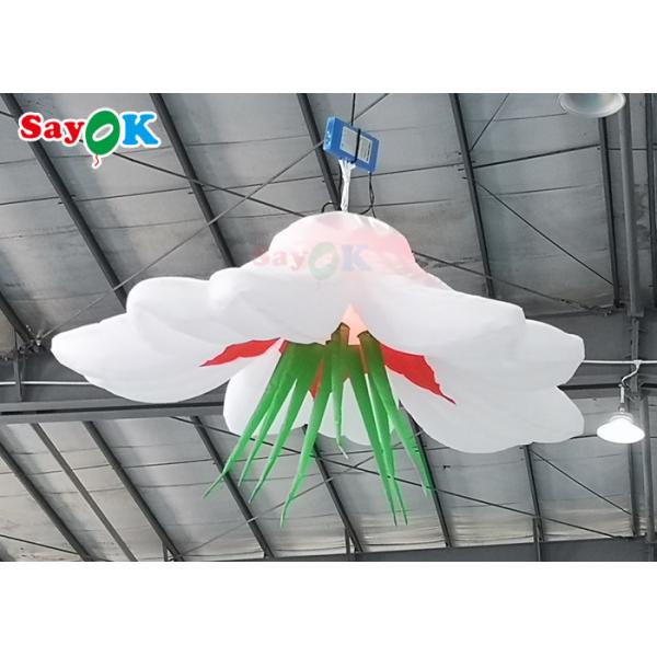 Customized Giant Inflatable Flower Hanging Wedding Inflables LED Flower
