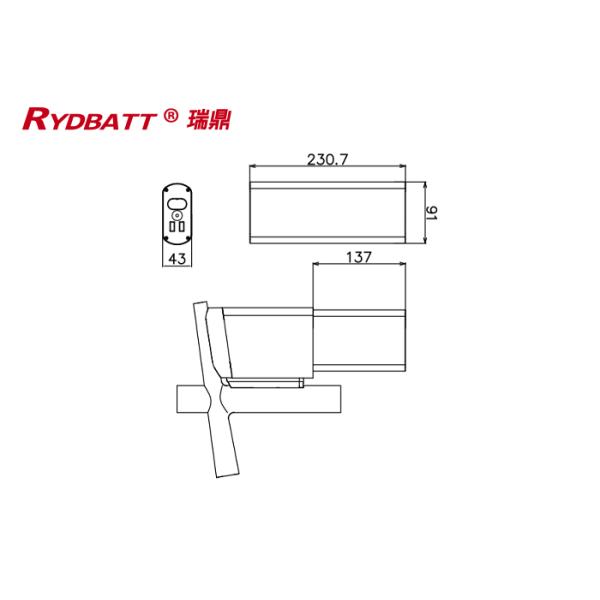 Lithium Battery Pack Redar Li-18650-10S2P-36V 5.2Ah For Electric Bicycle Battery