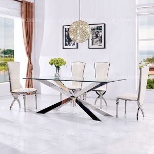 Clear 0.82CBM SS Dining Tables 4 Seater 93kg Modern Dining Room Table