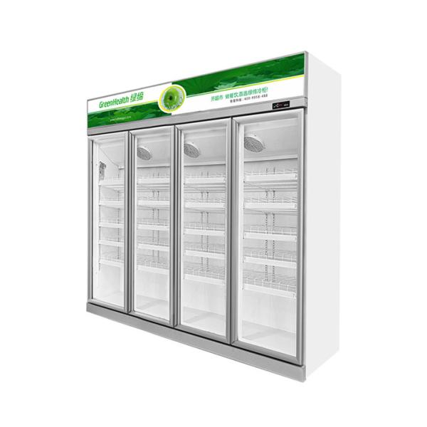 Buy Supermarket Beverage Cooler Refrigerator With Transparent Glass Door at wholesale prices