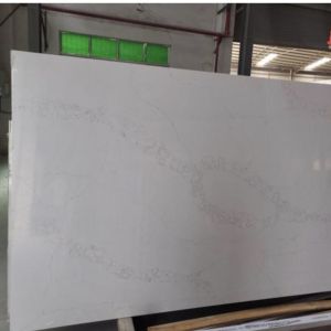 Marble Imitation White Calacatta Quartz For Bathroom Vanity Top