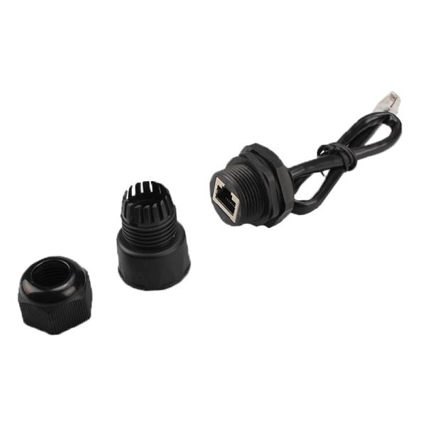Female To Male RJ45 Network Cable With Waterproof Sets Panel Mount