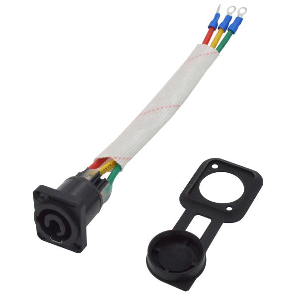 Ip65 3 Pin Female Waterproof Power Connector Black Output Outdoor Powercon