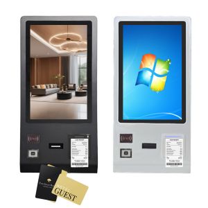 China Hotel Check in Room Key Dispenser 24 inch Touch Screen Self Service Payment Kiosk on sale