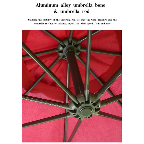Aluminum Frame Material Round Outdoor Parasols for Courtyard Terrace in Garden Setting