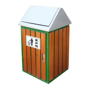 Wood Craft Outdoor Recycling Plastic Trash Can