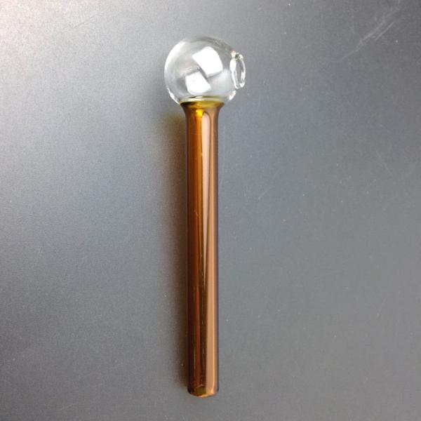 Borosilicate Glass Smoking Pipe / Smoking Oil Burner Pipes 10cm Round Shape
