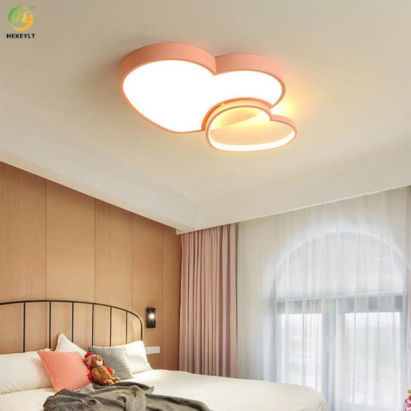Modern simple creative heart-shaped led ceiling light for children's room bedroom room