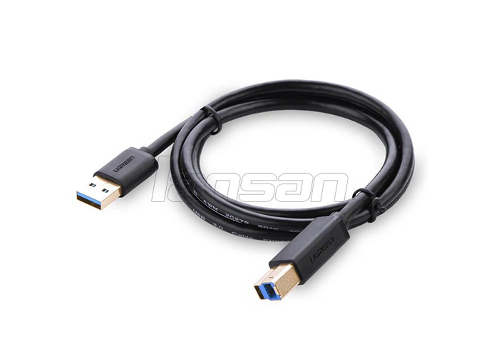 Black Round Micro USB Data Cable USB 3.0 A To B M / M For Printer Customized