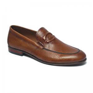 China BRUNO VIERO Adult Leather Tan Slip On Dress Shoes on sale
