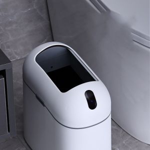 House Hold Aromatherapy Sensor Slim Plastic Recycled Trash Can with Lid