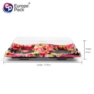 High quality rectangle plastic disposable fondue sushi tray with lid