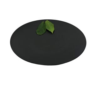 Home Matte Black Melamine Plates Round Dinnerware Plate Set 13''