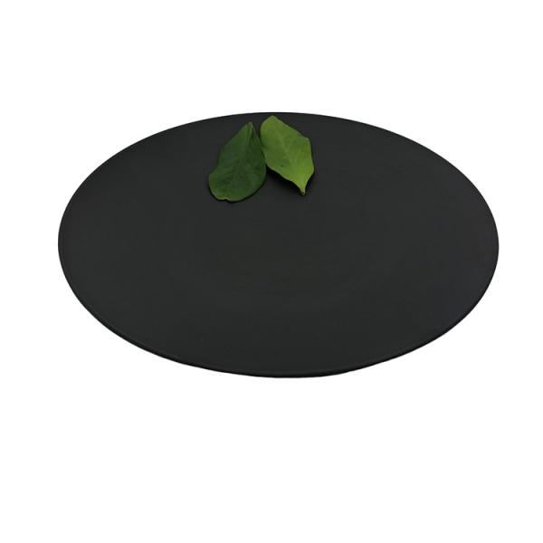Buy Home Matte Black Melamine Plates Round Dinnerware Plate Set 13'' at wholesale prices