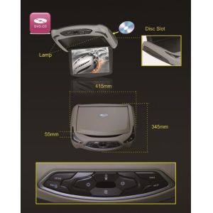 Ceiling Flip Down Car Headrest Monitor , Hdmi Input Car Roof Dvd Player