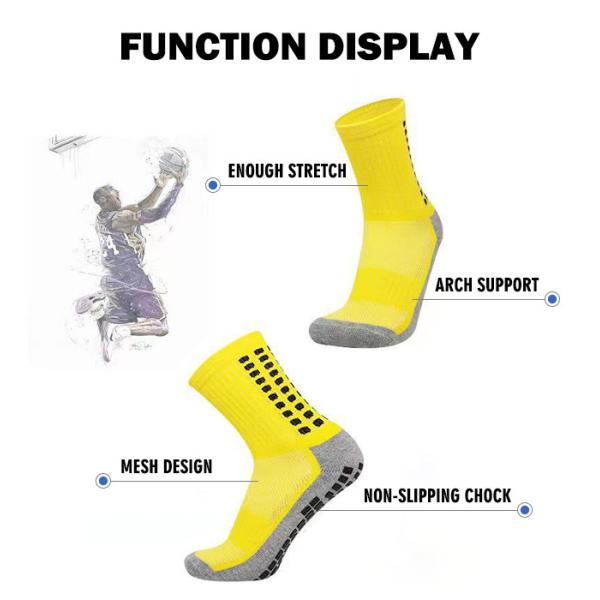 Colorful Football Cushioned Compression Socks Unisex Anti Slip Crew Soccer Socks