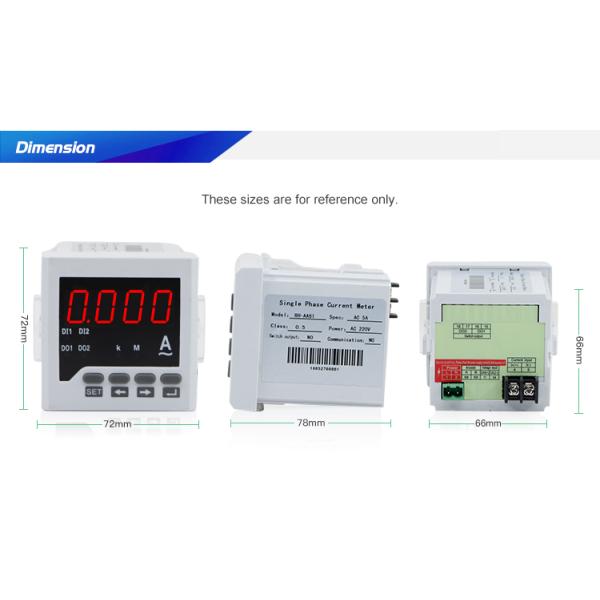 72*72 mm Single Phase LED Ampere Current Meter