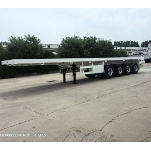 4 Axle Flatbed Container Transport Semi Trailer With Fuwa / BPW Axle And 16 Tire