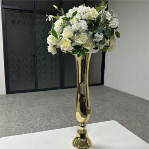 Wholesale Tall Wedding Decoration Centerpiece Gold Glass Wedding Flower Vase