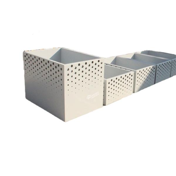 Metal white oblong flower pot large decorative rectangle flower box