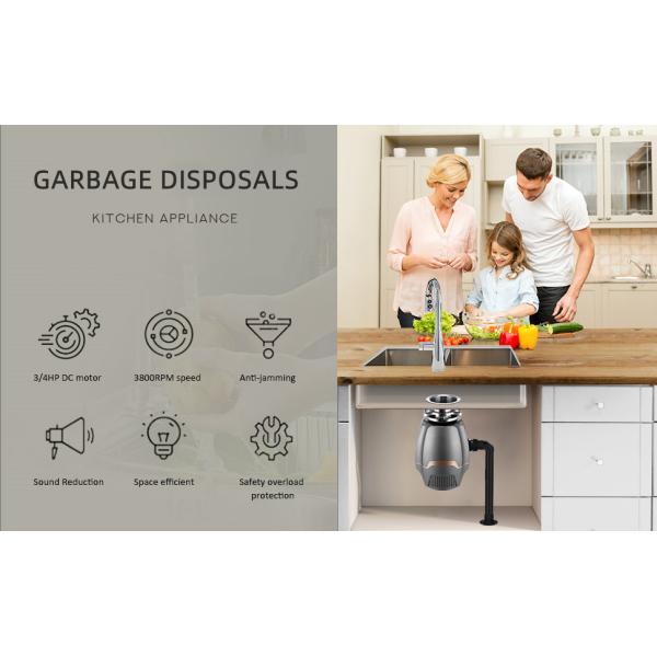 OEM ODM 2 Stage 5 Level Grinding System Food Waste Shredder Air Switch 560w Kitchen Waste Disposer