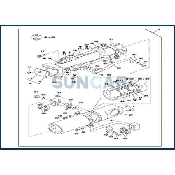 LZ007100 Bucket Cylinder Seal Repair Kit For CNH CX800 CX800B