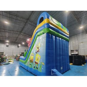 Customized PVC Inflatable Dry Slides SpongeBob Square Pants Inflatable Castle