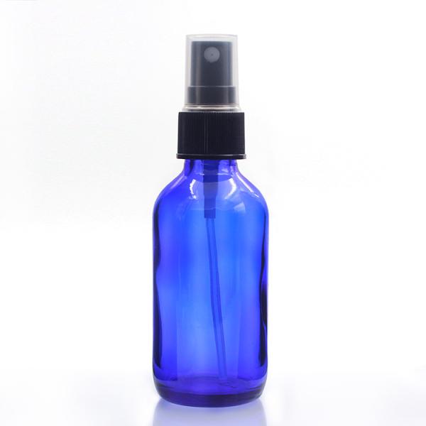 Round ODM Boston Glass Bottles 2 Oz Blue Glass Spray Bottles