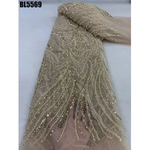 Wedding Party Dress Bridal Dress Fabric Pink Beaded lace with sequins Austria