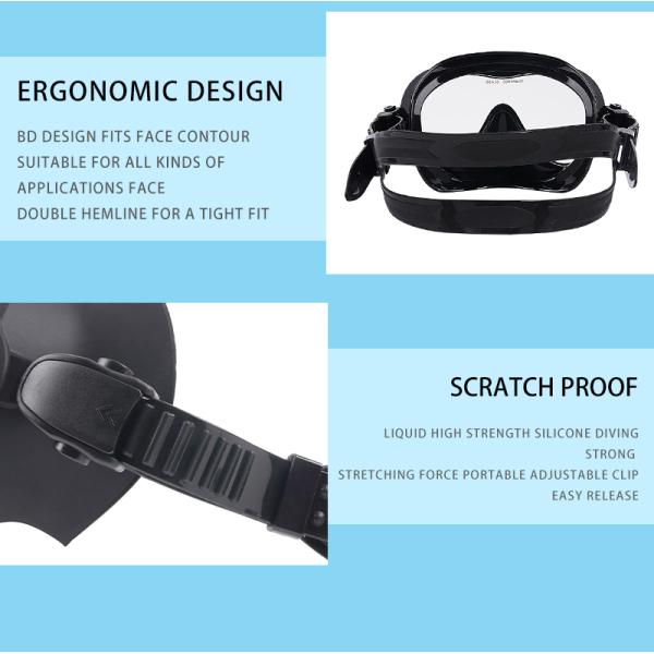 OEM Junior PC Lens Mask Goggle Snorkel Set With Dry Top Breathing Tube