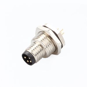 Circular Connector Board End Series M8 4Pin Panel Socket Connector Panel Flange