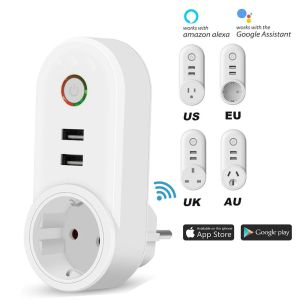 Buy cheap Smart WiFi Power Plug Outlet Socket with 2PCS USB Port App Control Timer from wholesalers